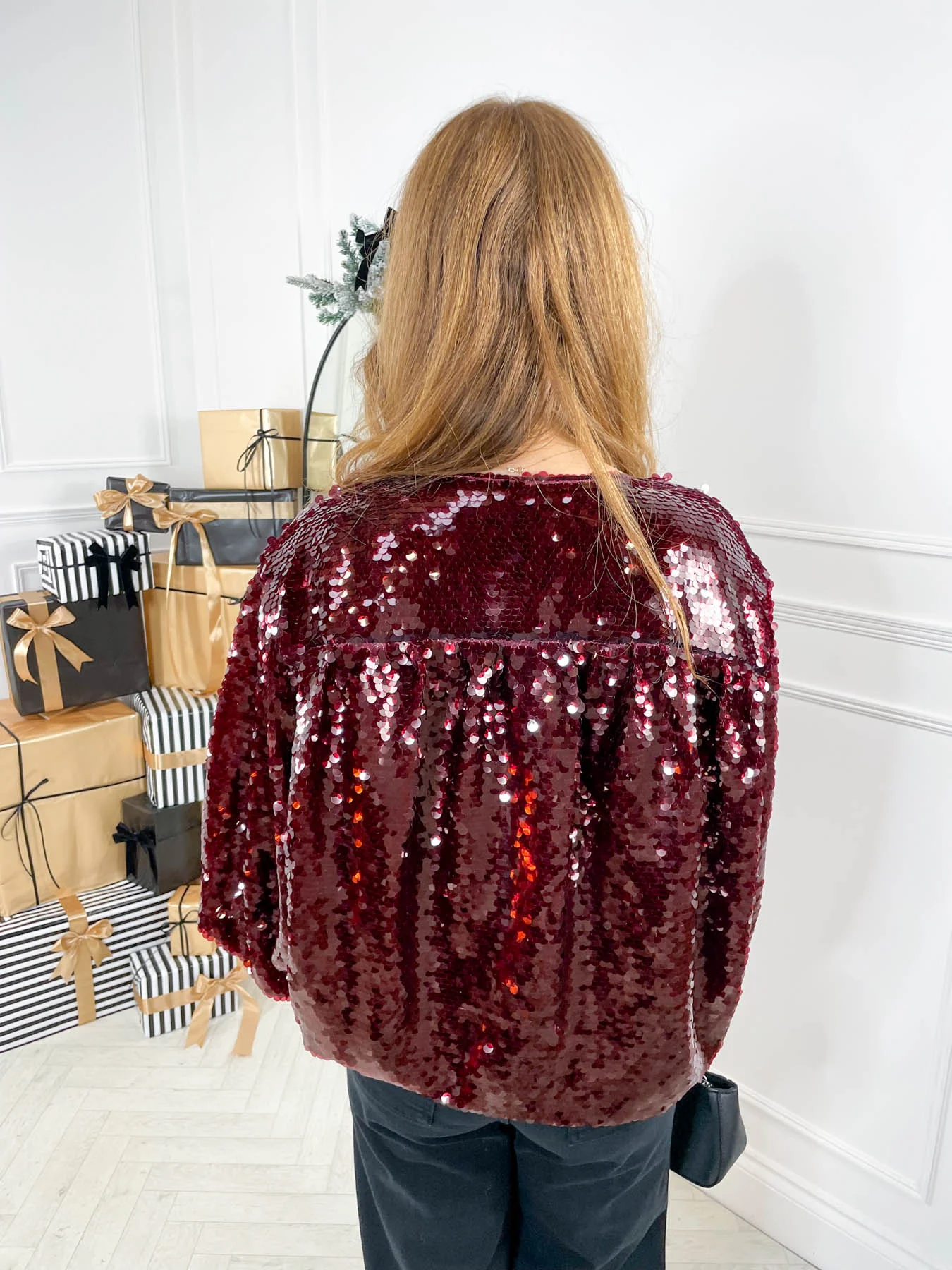 Tatum Sequin Top - Burgundy - Image 7