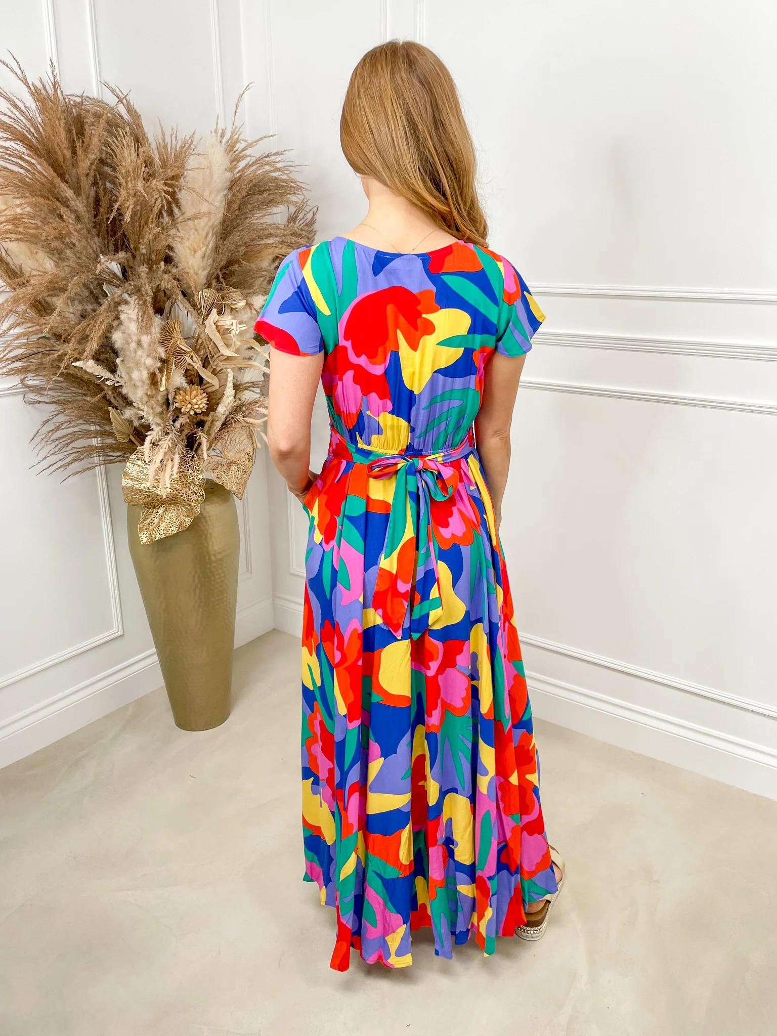 Tiara Midi Dress - Multi Abstract - Image 7