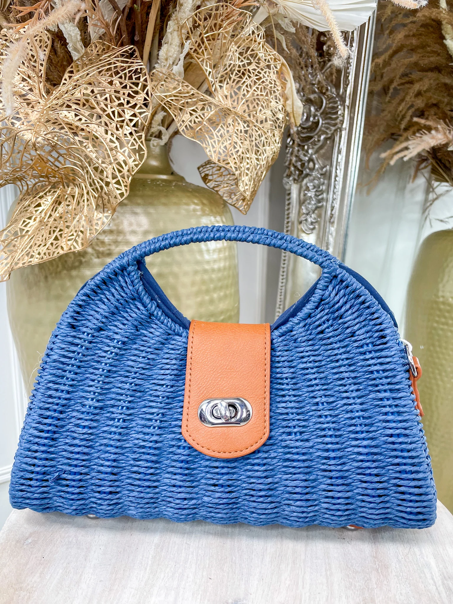 Tilly Woven Bag- Blue