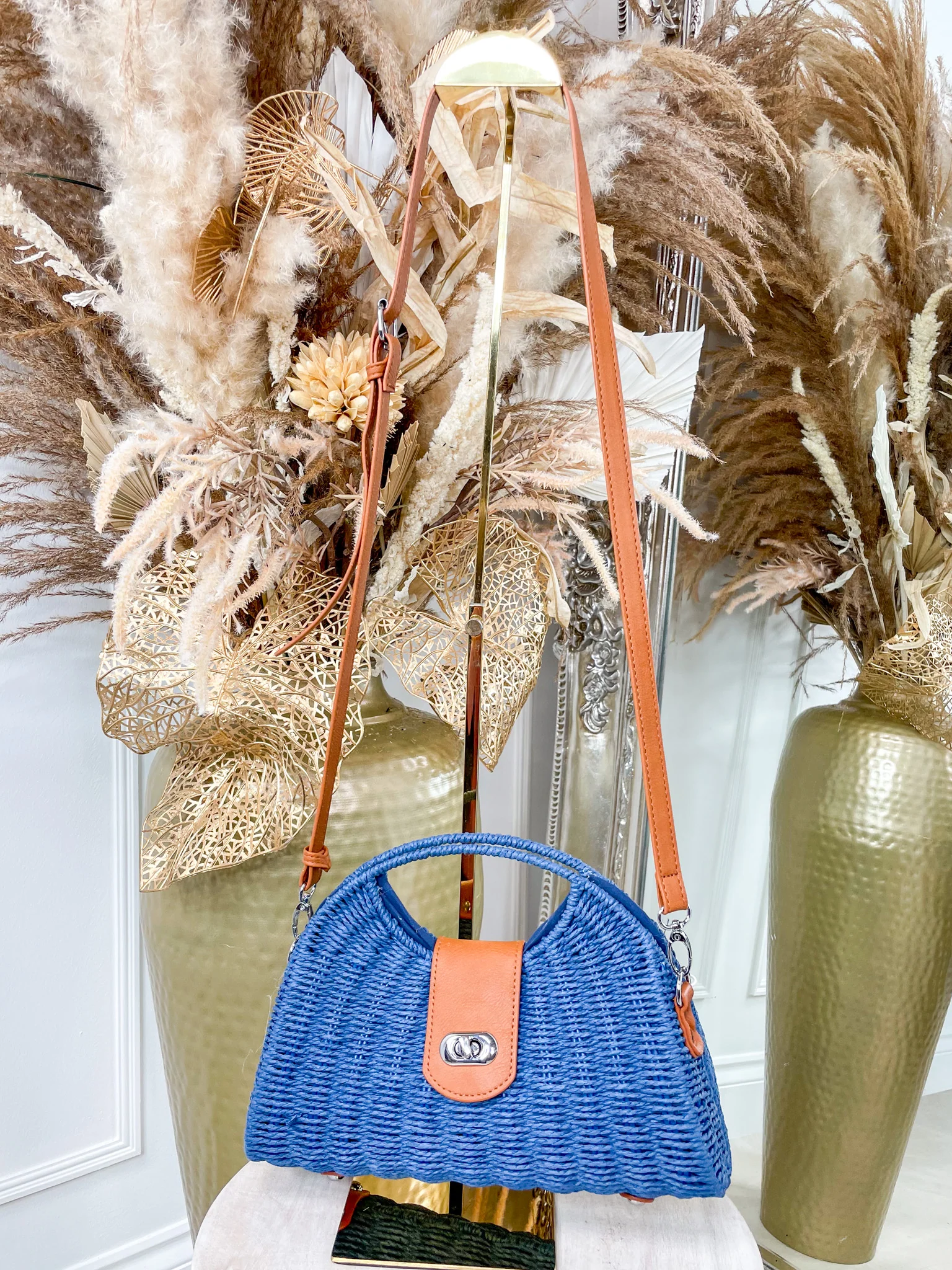 Tilly Woven Bag- Blue - Image 2