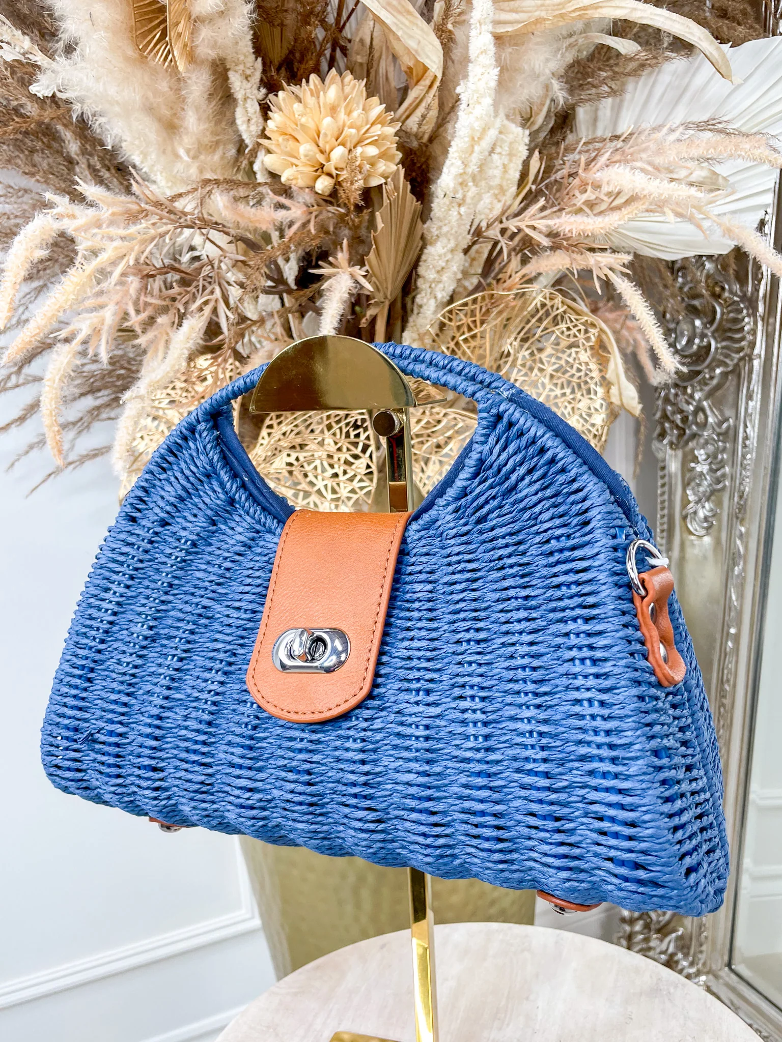 Tilly Woven Bag- Blue - Image 3