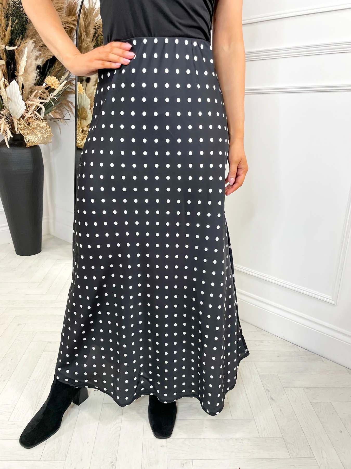 Valentina Polka Dot Skirt - Black - Image 2