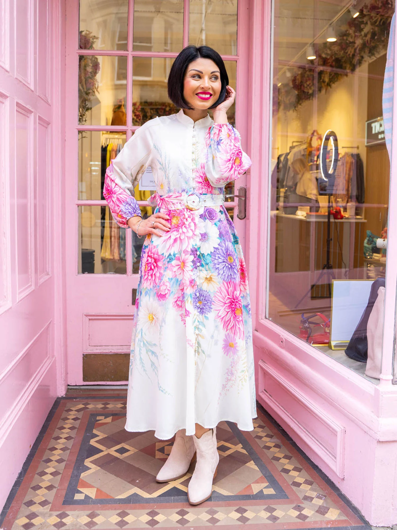 Victoria Dress - Cream Floral